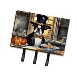 9 x 6 in. Unisex Boston Terrier Fall Kitchen Pumpkins Leash or Key Holder