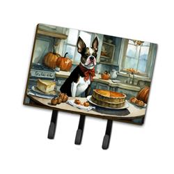 9 x 6 in. Unisex Boston Terrier Fall Kitchen Pumpkins Leash or Key Holder