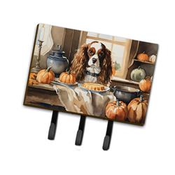 9 x 6 in. Unisex Cavalier Spaniel Fall Kitchen Pumpkins Leash or Key Holder
