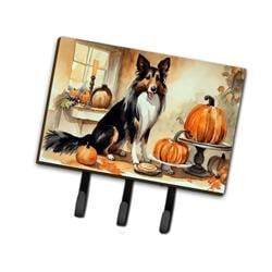 DAC1765TH68 9 x 6 in. Unisex Collie Fall Kitchen Pumpkins Leash or Key Holder