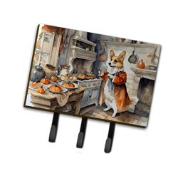 9 x 6 in. Unisex Corgi Fall Kitchen Pumpkins Leash or Key Holder