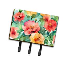 9 x 6 in. Unisex Georgia Cherokee Rose in Watercolor Leash or Key Holder