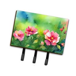 9 x 6 in. Unisex Iowa Wild Prairie Roses in Watercolor Leash or Key Holder