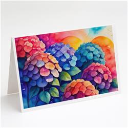 5 x 7 in. Unisex Hydrangeas in Color Greeting Cards & Envelopes - Pack of 8