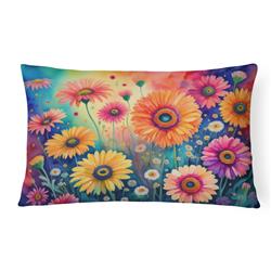 16 x 12 in. Unisex Gerbera Daisies in Color Fabric Decorative Pillow