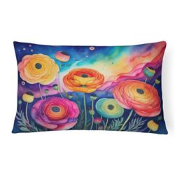 16 x 12 in. Unisex Ranunculus in Color Fabric Decorative Pillow