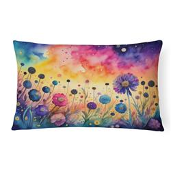 16 x 12 in. Unisex Scabiosa in Color Fabric Decorative Pillow