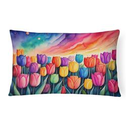 16 x 12 in. Unisex Tulips in Color Fabric Decorative Pillow