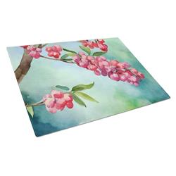DAC1702LCB 15 x 12 in. Unisex Pennsylvania Mountain Laurels in Watercolor Glass Cutting Board - Large