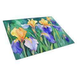DAC1706LCB 15 x 12 in. Unisex Tennessee Iris in Watercolor Glass Cutting Board - Large