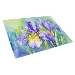 DAC1707LCB 15 x 12 in. Unisex Tennessee Iris in Watercolor Glass Cutting Board - Large