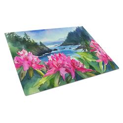 DAC1715LCB 15 x 12 in. Unisex Washington Coast Rhododendrons in Watercolor Glass Cutting Board - Large
