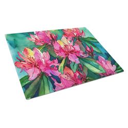 DAC1716LCB 15 x 12 in. Unisex West Virginia Rhododendrons in Watercolor Glass Cutting Board - Large
