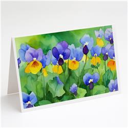 DAC1647GCA7P 5 x 7 in. Illinois Violet in Watercolor Greeting Cards & Envelopes - Pack of 8