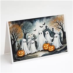 5 x 7 in. Unisex Ghosts Spooky Halloween Greeting Cards & Envelopes - Pack of 8