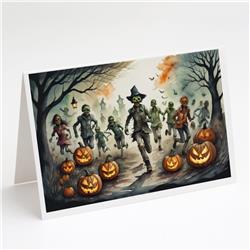 DAC2286GCA7P 5 x 7 in. Zombies Spooky Halloween Greeting Cards & Envelopes - Pack of 8