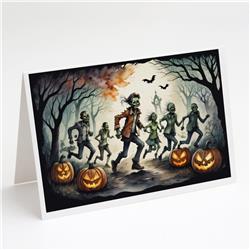 DAC2287GCA7P 5 x 7 in. Zombies Spooky Halloween Greeting Cards & Envelopes - Pack of 8