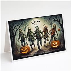 DAC2288GCA7P 5 x 7 in. Zombies Spooky Halloween Greeting Cards & Envelopes - Pack of 8
