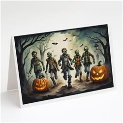 DAC2289GCA7P 5 x 7 in. Zombies Spooky Halloween Greeting Cards & Envelopes - Pack of 8