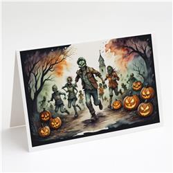 DAC2290GCA7P 5 x 7 in. Zombies Spooky Halloween Greeting Cards & Envelopes - Pack of 8