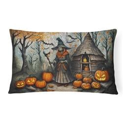 16 x 12 in. Unisex Slavic Witch Spooky Halloween Fabric Decorative Pillow