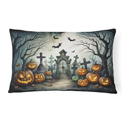 16 x 12 in. Unisex Graveyard Spooky Halloween Fabric Decorative Pillow