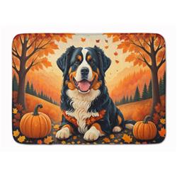 19 x 27 in. Unisex Bernese Mountain Dog Fall Memory Foam Kitchen Mat