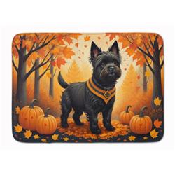19 x 27 in. Unisex Black Cairn Terrier Fall Memory Foam Kitchen Mat