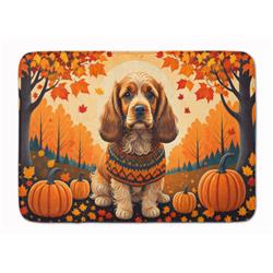 19 x 27 in. Unisex Cocker Spaniel Fall Memory Foam Kitchen Mat