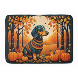 19 x 27 in. Unisex Dachshund Fall Memory Foam Kitchen Mat