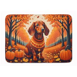 19 x 27 in. Unisex Dachshund Fall Memory Foam Kitchen Mat