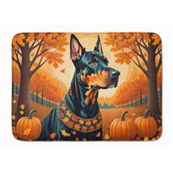 19 x 27 in. Unisex Doberman Pinscher Fall Memory Foam Kitchen Mat