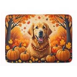 19 x 27 in. Unisex Golden Retriever Fall Memory Foam Kitchen Mat