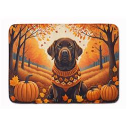 19 x 27 in. Unisex Chocolate Labrador Retriever Fall Memory Foam Kitchen Mat