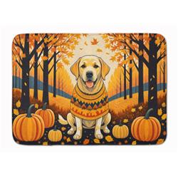 19 x 27 in. Unisex Yellow Labrador Retriever Fall Memory Foam Kitchen Mat