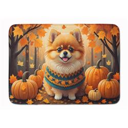 19 x 27 in. Unisex Pomeranian Fall Memory Foam Kitchen Mat