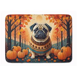 19 x 27 in. Unisex Fawn Pug Fall Memory Foam Kitchen Mat
