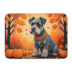 19 x 27 in. Unisex Schnauzer Fall Memory Foam Kitchen Mat