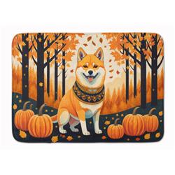19 x 27 in. Unisex Shiba Inu Fall Memory Foam Kitchen Mat