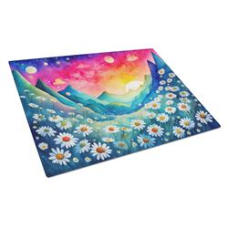 DAC1427LCB 15 x 12 in. Daisies in Color Glass Cutting Board - Large
