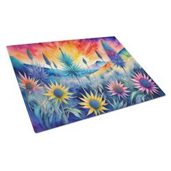 DAC1432LCB 15 x 12 in. Eryngium in Color Glass Cutting Board - Large