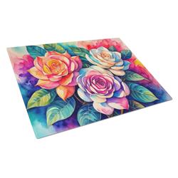 DAC1434LCB 15 x 12 in. Gardenias in Color Glass Cutting Board - Large