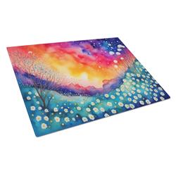 DAC1438LCB 15 x 12 in. Gypsophila in Color Glass Cutting Board - Large