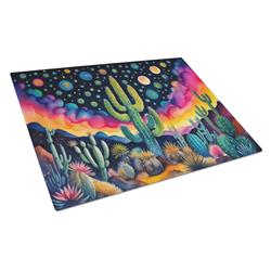 15 x 12 in. Unisex Queen of the Night Cactus in Color Glass Cutting Board - Large
