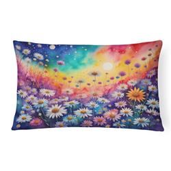 16 x 12 in. Unisex Asters in Color Fabric Decorative Pillow