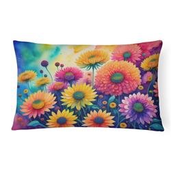 16 x 12 in. Unisex Chrysanthemums in Color Fabric Decorative Pillow