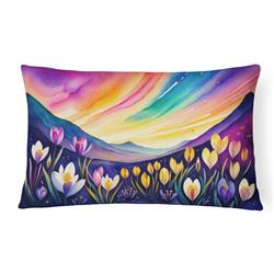16 x 12 in. Unisex Crocus in Color Fabric Decorative Pillow
