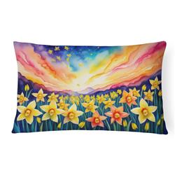 16 x 12 in. Unisex Daffodils in Color Fabric Decorative Pillow