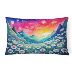 16 x 12 in. Unisex Daisies in Color Fabric Decorative Pillow