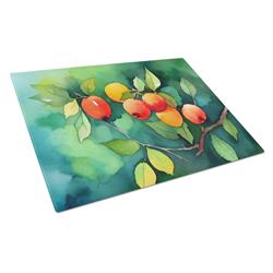 DAC1677LCB 15 x 12 in. Unisex Missouri Hawthorns in Watercolor Glass Cutting Board - Large